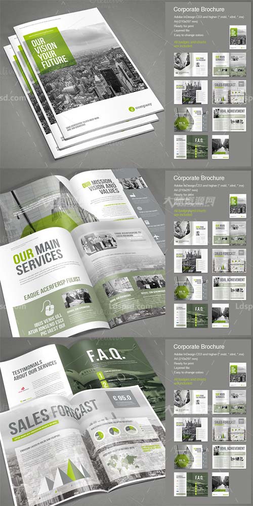 Corporate Brochure Vol. 2,indesign模板－企业宣传手册(16页)